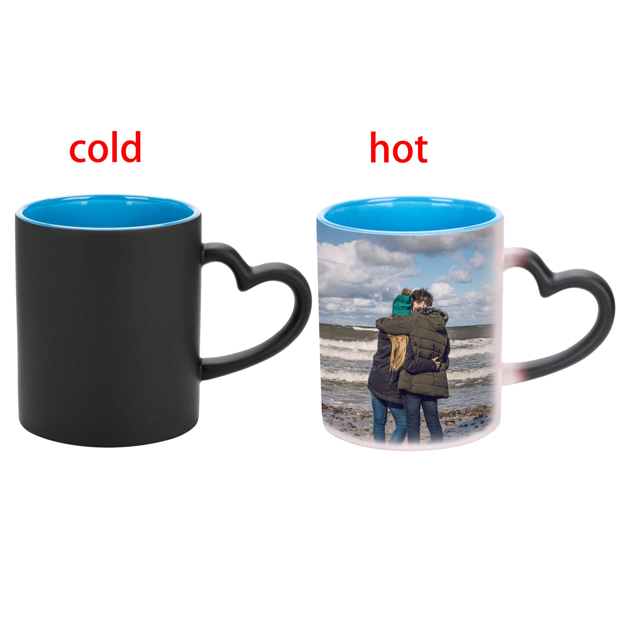 Tazza Magica Personalizzata Con Foto E Testo - Cambia Colore Con Il Caldo - Ceramica A Manico Cuore Con Cucchiaio - 4
