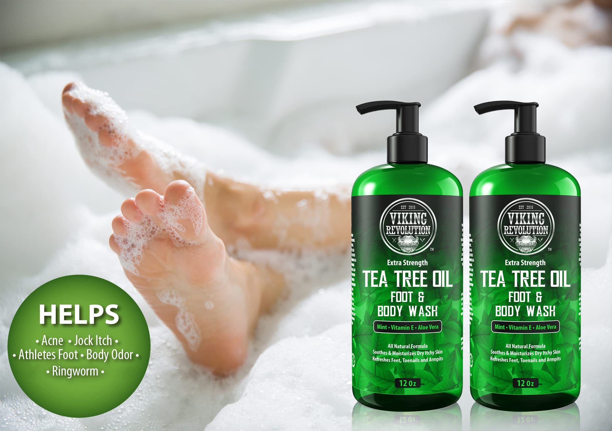 Tea Tree Oil Body Wash Soap for Men Helps Athlete's Foot, Toenail