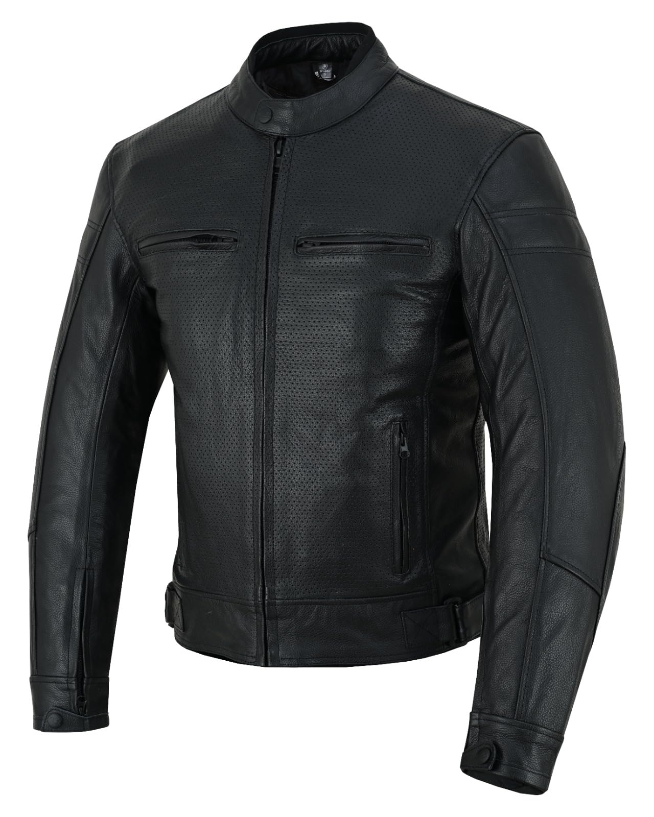 BI ESSE Giacca Moto Uomo in Vera Pelle – Giacca da Moto Leggera, Traspirante ed Estiva – Stile Biker, Ideale per Viaggi e Uso Quotidiano su Strada