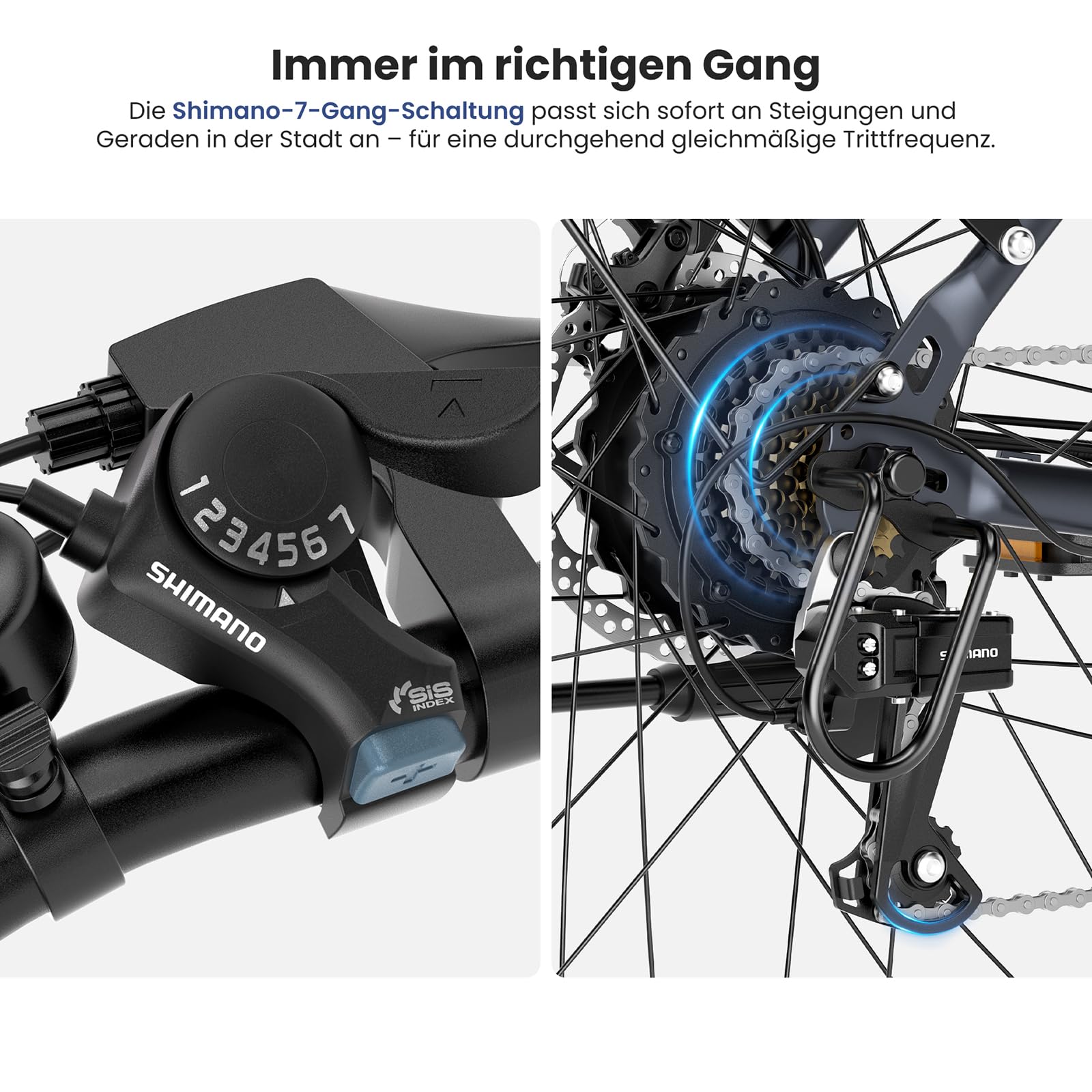Touroll J1 ST/J2 26'' E Bike, Elektrofahrrad Trekkingrad E-Bike Herren Damen mit 561.6Wh Akku,100km Reichweite, 250W, E-Fahrrad mit 7-Gang-Getriebe, Pedelec Citybike EBike für Erwachsene