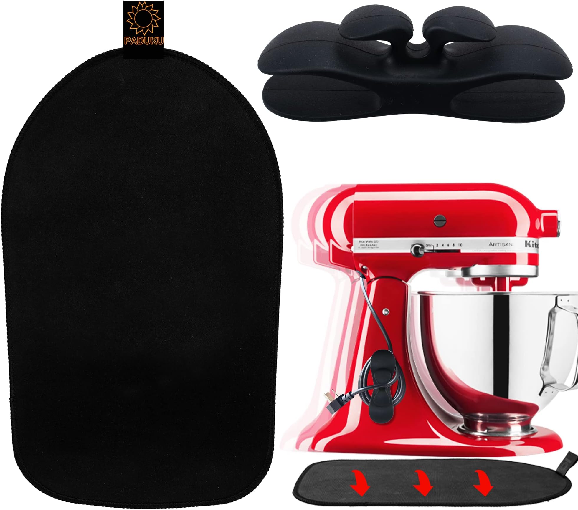 Sliding Mat for Kitchenaid Stand Mixer Slider Mat with Bendable Cord Organizers for Kitchen aid 4.5-5 Qt Appliances Coffee Air Fryer Slider Mat