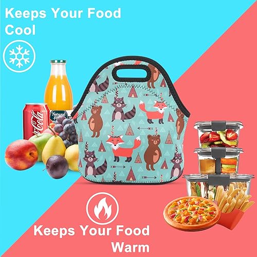 Miniatura 3 de Violet Mist Bolsa lonchera de almuerzo de neopreno, reutilizable, aislante, para escuela, picnic, bolsa de almuerzo, organizador para mujeres,