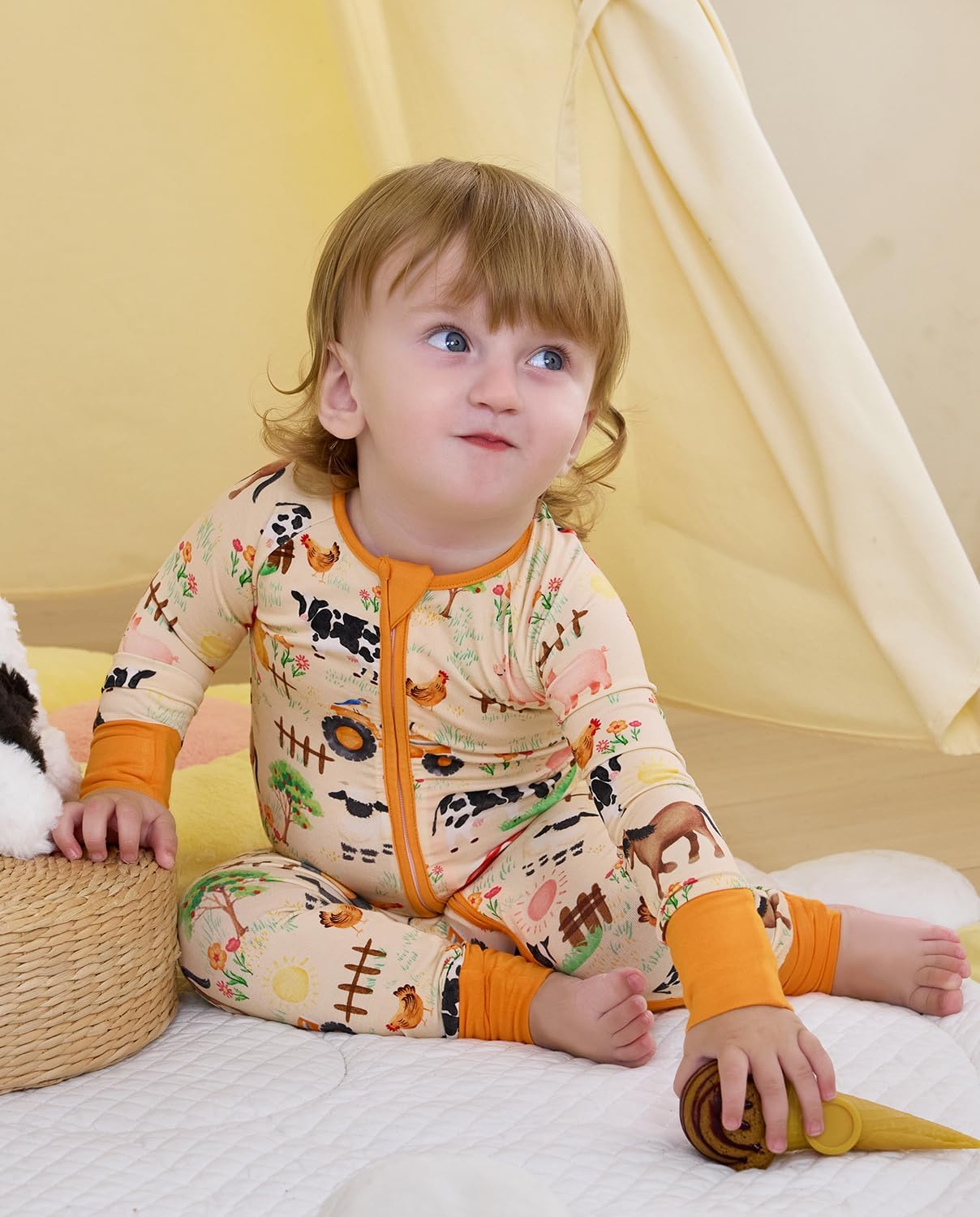 Bamboo Viscose Baby Convertible Footie Pajama, Zipper Pajamas for Baby Boys & Girls, Sleep & Play Footed - Image 4