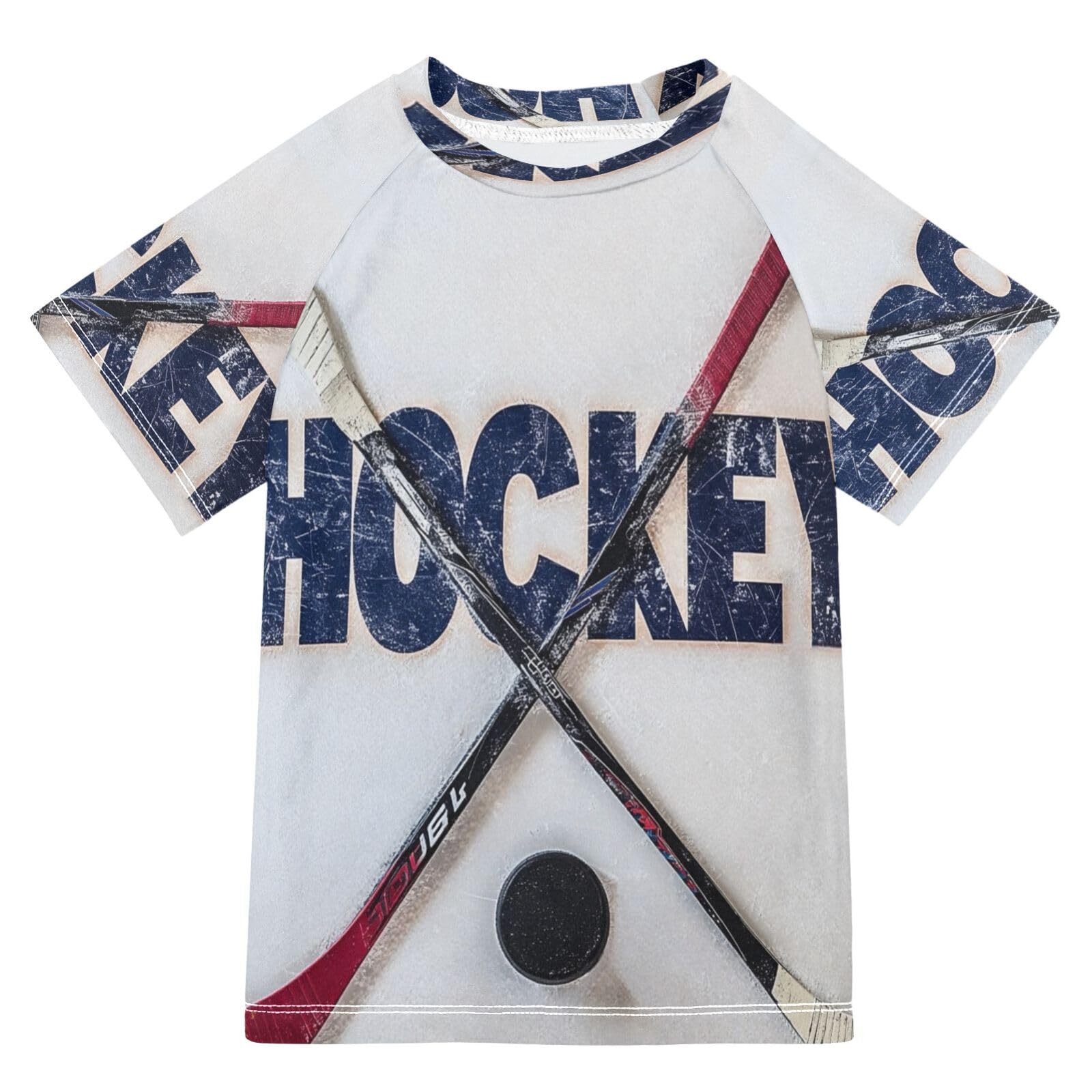 Jucciaco Boy Swimsuit Hockey Sport Ball Ice Sunscreen T-Shirts Swimwear Sets UPF 50+ Multicoloured