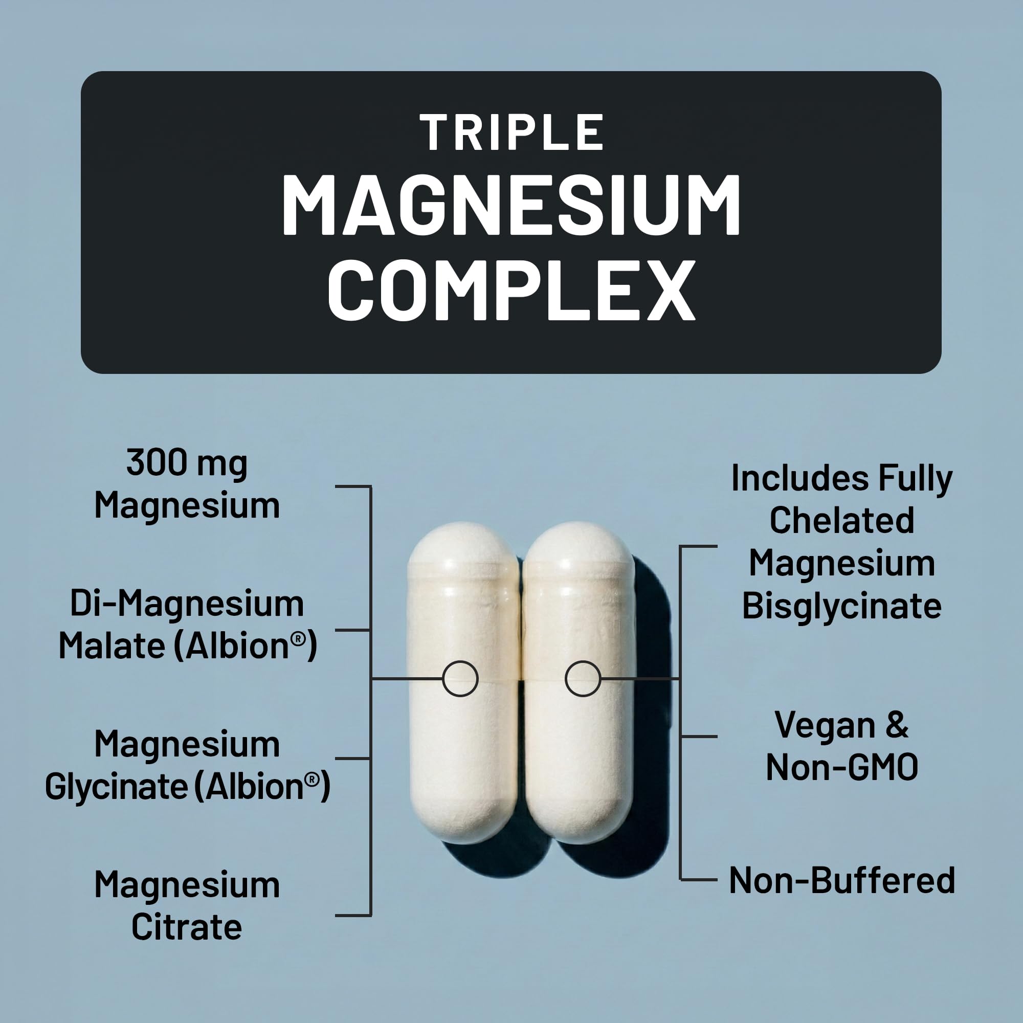 NatureWise Triple Magnesium Complex - Chelated - High Absorption Magnesium Glycinate + Malate + Citrate for Muscle Nerve & Sleep Support - Vegan 90 Capsules — Amazon image 3