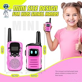 Toys for 3-8 Year Old Girls: comedyfun Mini Robots Walkies Talkies 2 Pack Christmas Birthday Gifts for 3 4 5 6 7 8 Year Old Girls Outdoor Toys Age 5 6 7 8 Girl Stocking Stuffers Camping Hiking