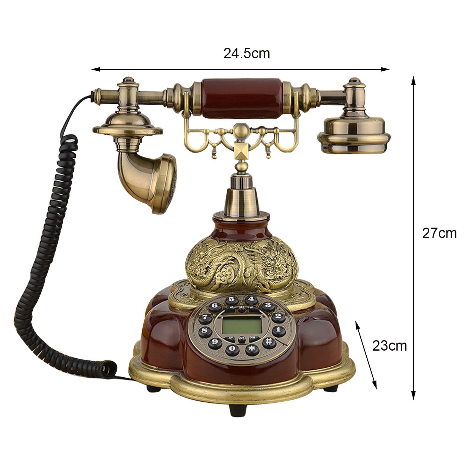Telefono Fisso Vintage con suoneria Meccanica e Funzione Altoparlante Telefono con quadrante retrò per casa, Ufficio, Hotel
