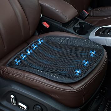 JSCARLIFE Universal Ventilated Car Seat Cushion with USB Interface Quick Cooling Three-Speed Adjustable Seat Cushion Suitable for All Car Seats, Home and Office Chairs Style-B
