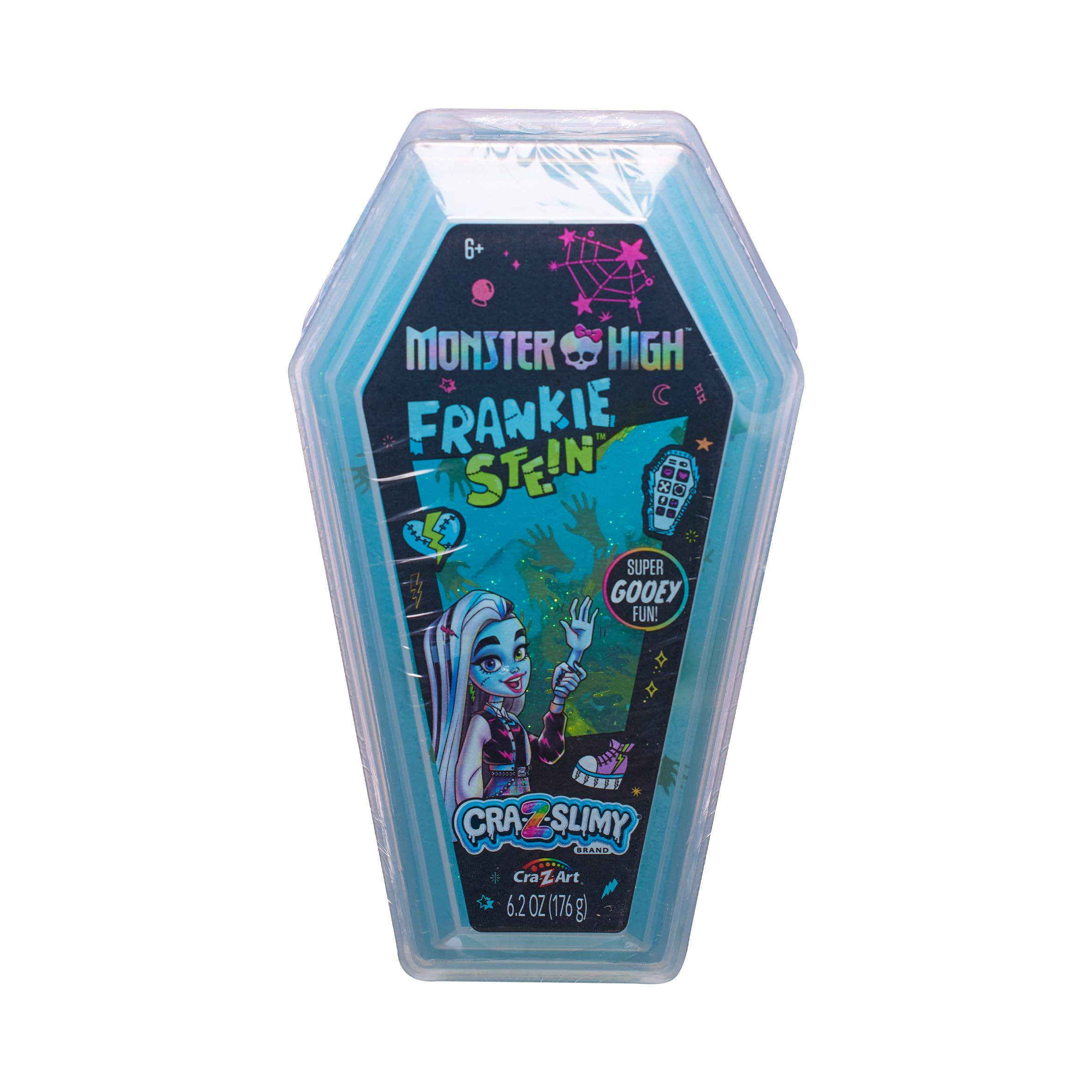 Cra-Z-Art 72222 CRA-Z Frankiestein Coffin Slimy Pre Made Slime Themed add ins Official Monster High Merchandise ASMR Sensory Toys, Multicolour