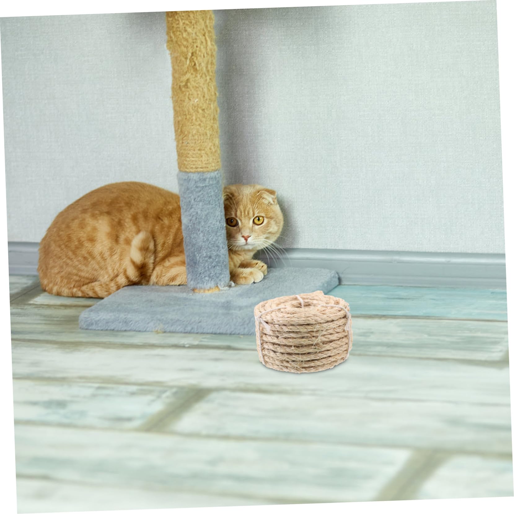 TOBBOMEY DIY Cat Scratching Post Replacement Parts Cuttable Sisal Rope for Cat Tree