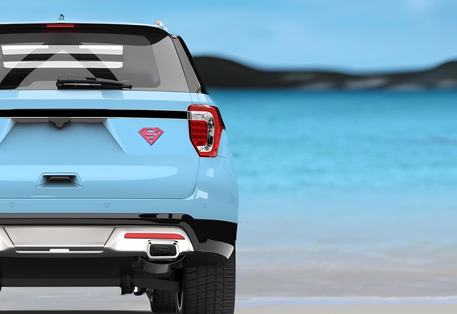 Elektroplate Officially Licensed DC Comics Supergirl Hot Pink All Metal Emblem for Cars, Trucks, and All Auto | Universal Fit at 4.2" x 3.0" | Weatherproof