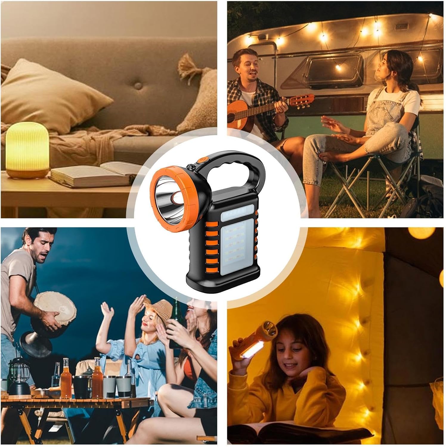 Solar Lantern | Portable Waterproof Bright LED Lamp - LED Work Flashlight Camping Lantern,for Outdoor Indoor Home Fishing Backpacking Power Outages Construction