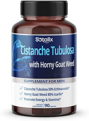 SOTALIX SUPPLEMENT Cistanche Tubulosa 12,000 mg con hierba de cabra caliente y extracto de complejo T Booster para fuerza, resistencia, apoyo a la