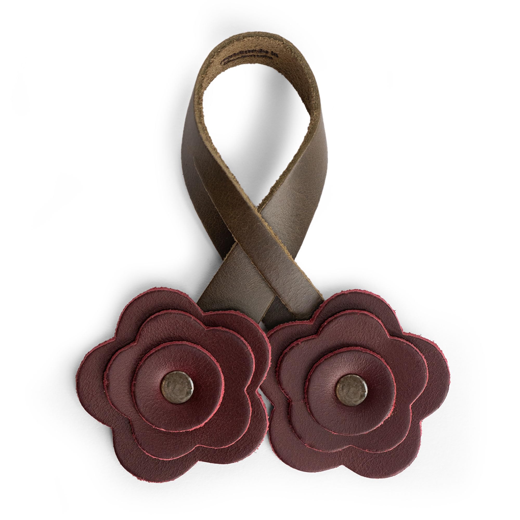 Hide & Drink Leather Rose Bag Charms for Handbags, Purse Charm for Tote & Backpacks, Ornaments for Women