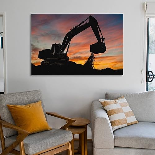 Miniatura 6 de Póster de excavadora de construcción con equipo pesado, impresiones en lienzo para decoración de pared, decoración de habitación, decoración de