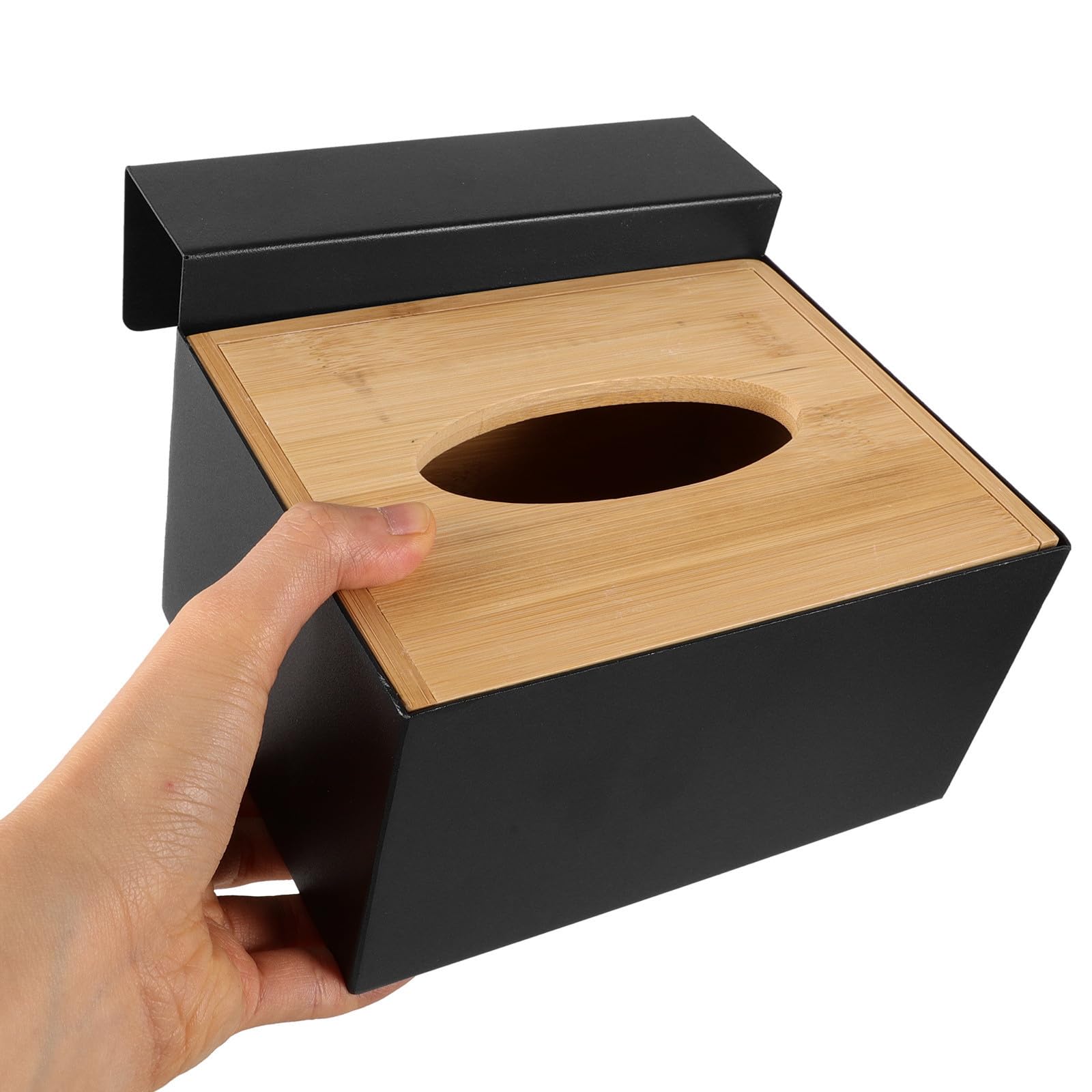 SHINEOFI Aufbewahrungsbox aus Edelstahl und Holz Einfache Elegante Aufbewahrung mit Großer Kapazität Praktische Wandhalterung für Einweghandschuhe für Familien und Badezimmer