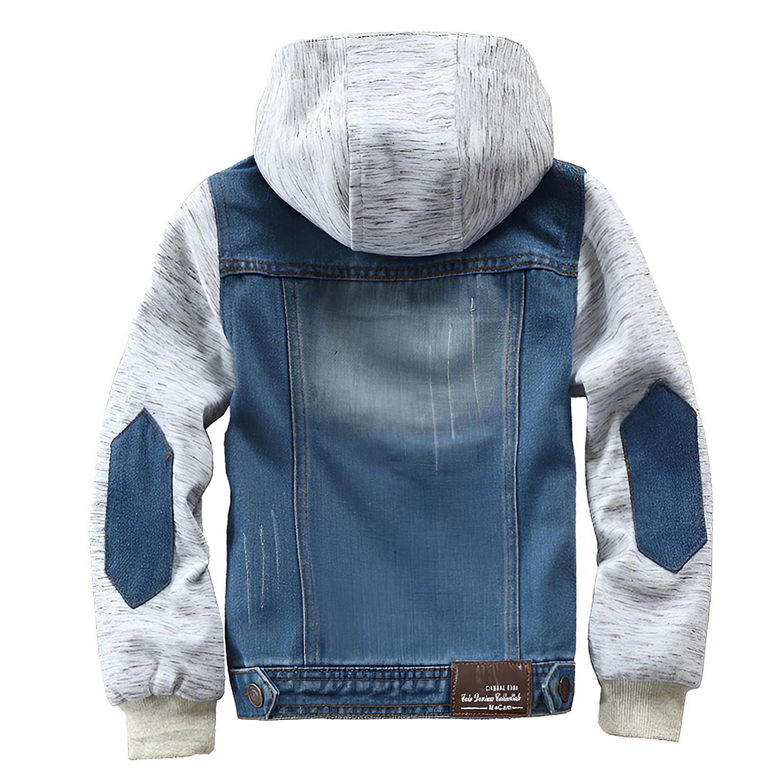 amropi Garçon Vestes en Jean à Capuche Blouson en Denim Jacket Manches Longues Boutons Hauts