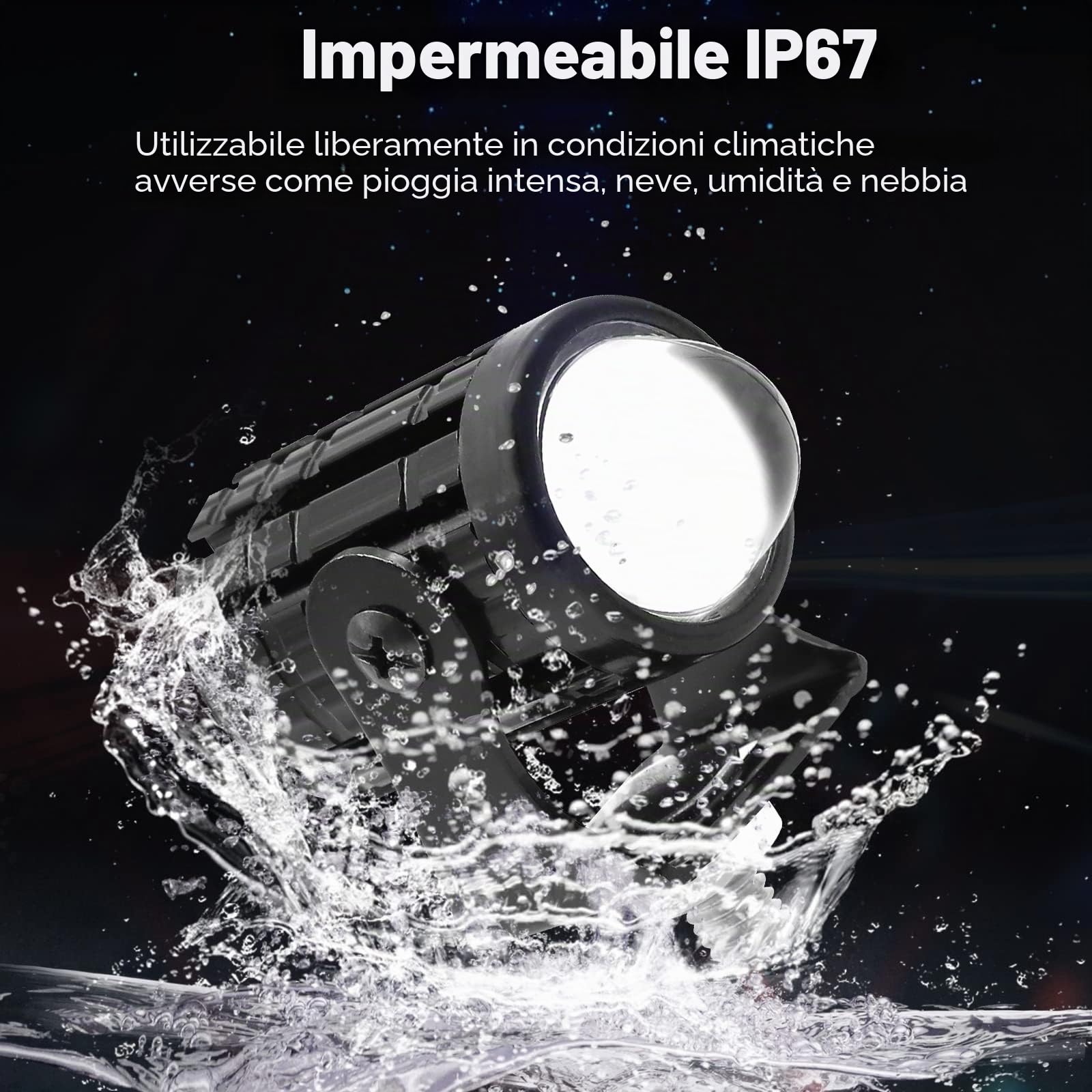 2 x luci di guida per moto con interruttore on/off, mini fari LED fendinebbia 12 W faretto, luci ausiliarie a doppio colore, 6000 K, bianco, 3000 K, giallo, per bici, ATV, UTV, camion, SUV