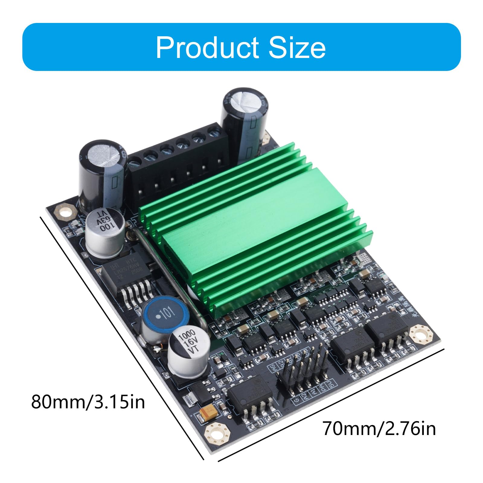 Canal 100A H Puente Módulo controlador de motor eficiente disipación de calor 12V 48V controlador de motor