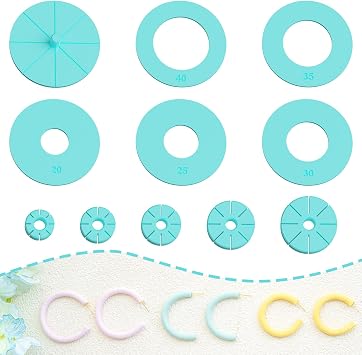 Tainsky Hoop Earring Guide Polymer Clay Cutter, 5 Sizes Round Hoop Earring Guide for Polymer Clay Earrings