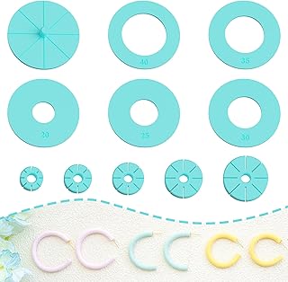 Tainsky Hoop Earring Guide Polymer Clay Cutter, 5 Sizes Round Hoop Earring Guide for Polymer Clay Earrings
