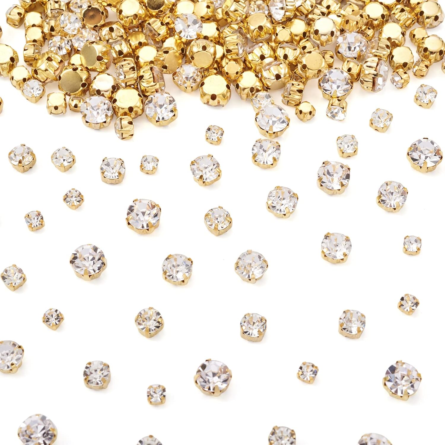 FINGERINSPIRE Strasssteine Zum Aufnähen - 75 Stück Achteckige Glaskristalle