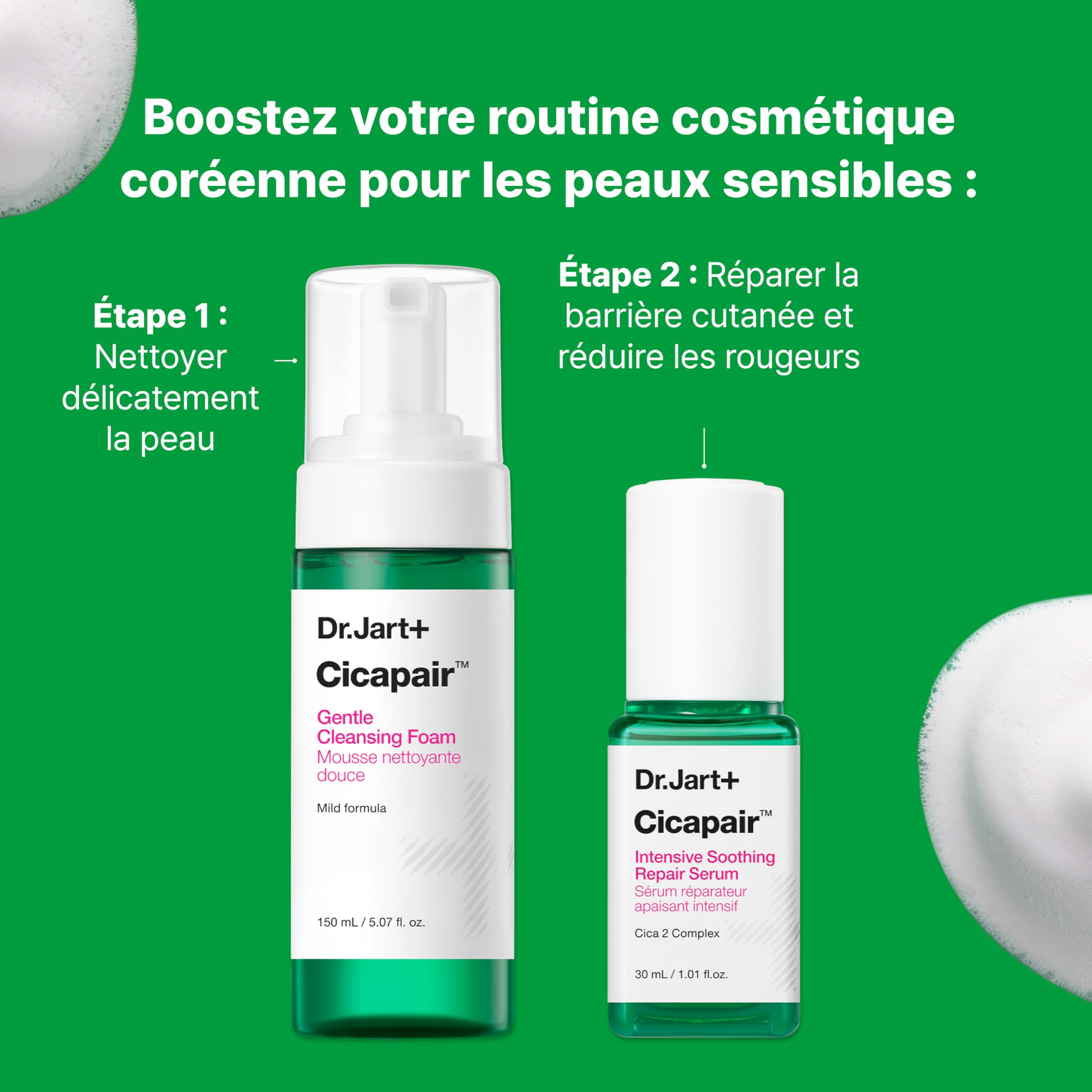 Dr.Jart+ Cicapair Nettoyant Visage Mousse Douce pour Peau Sensible | Nettoyant Visage Coréen, 150 ml