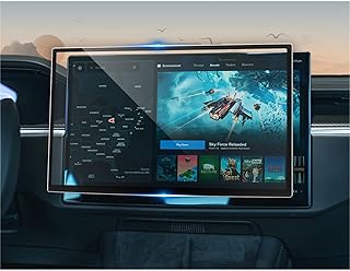 CDEFG Tempered Glass Screen Protector for 2021 2022 2023 Tesla Model S/Model X 17" Touch Screen, Navigation Radio Infotainment Display Glass Protective Screen Film (17 Inch with Black-Edge)