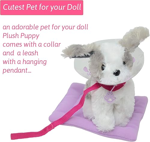 Miniatura 3 de Juego de accesorios de peluche para cachorros, juego de juguetes para niños, incluye cama, portador, collar de perro de juguete y más, juguete para