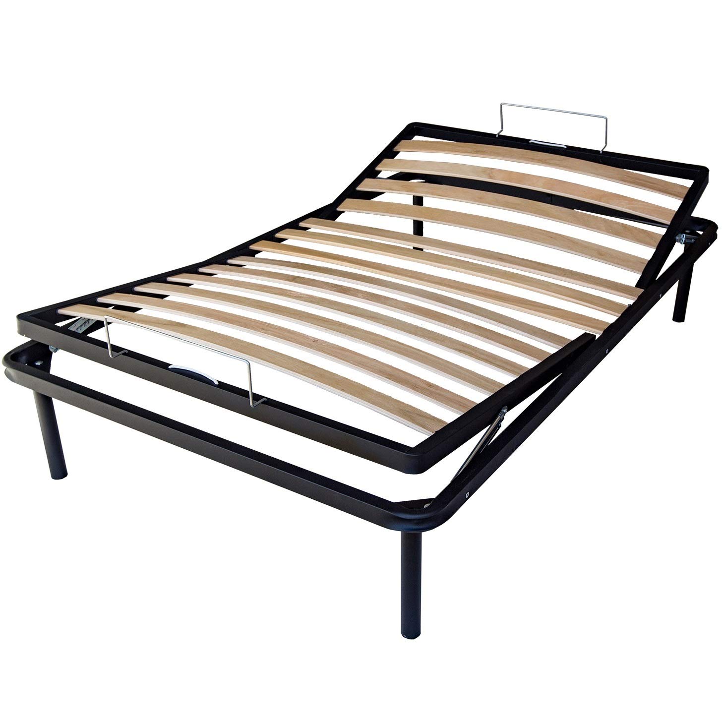 DOLCI SOGNI Rete Una Piazza e Mezza con Alzatesta e Alzapiedi, Reclinazione Manuale, Indipendente, Struttura Letto 120X190 in Ferro,