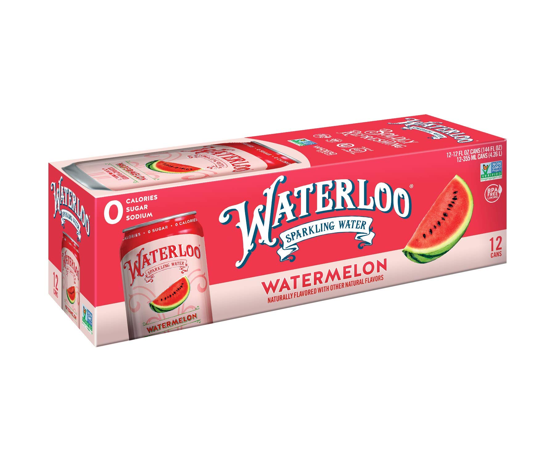 Buy Waterloo Sparkling Water, Watermelon Naturally Flavored, 12 Fl Oz