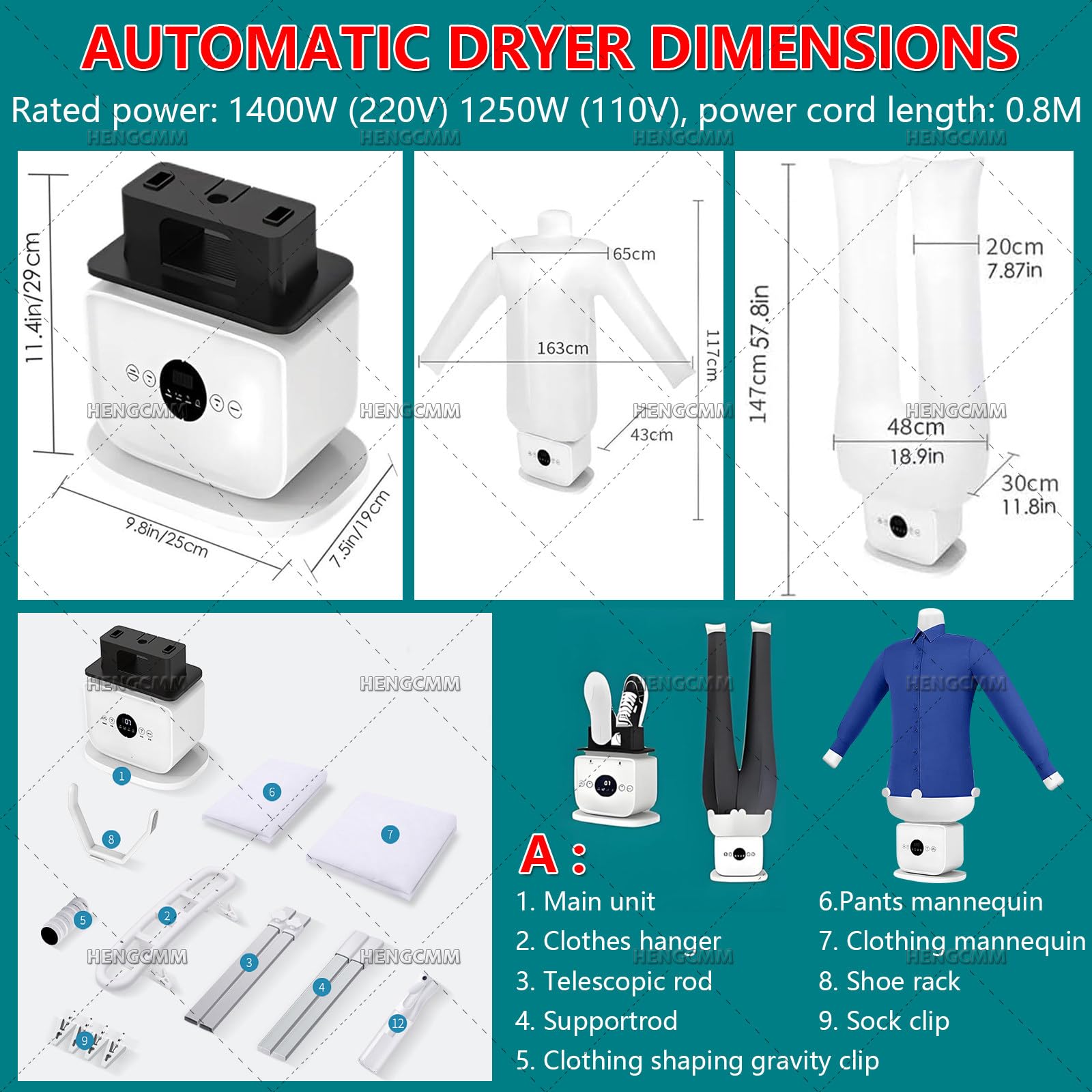 Maniquí de Planchado Automático 2 En 1, Camisas Y Pantalones, Secado Y Planchado, Planchadora Inflable, Planchadora Automática Humanoide Táctil, Plancha con Maniquí A