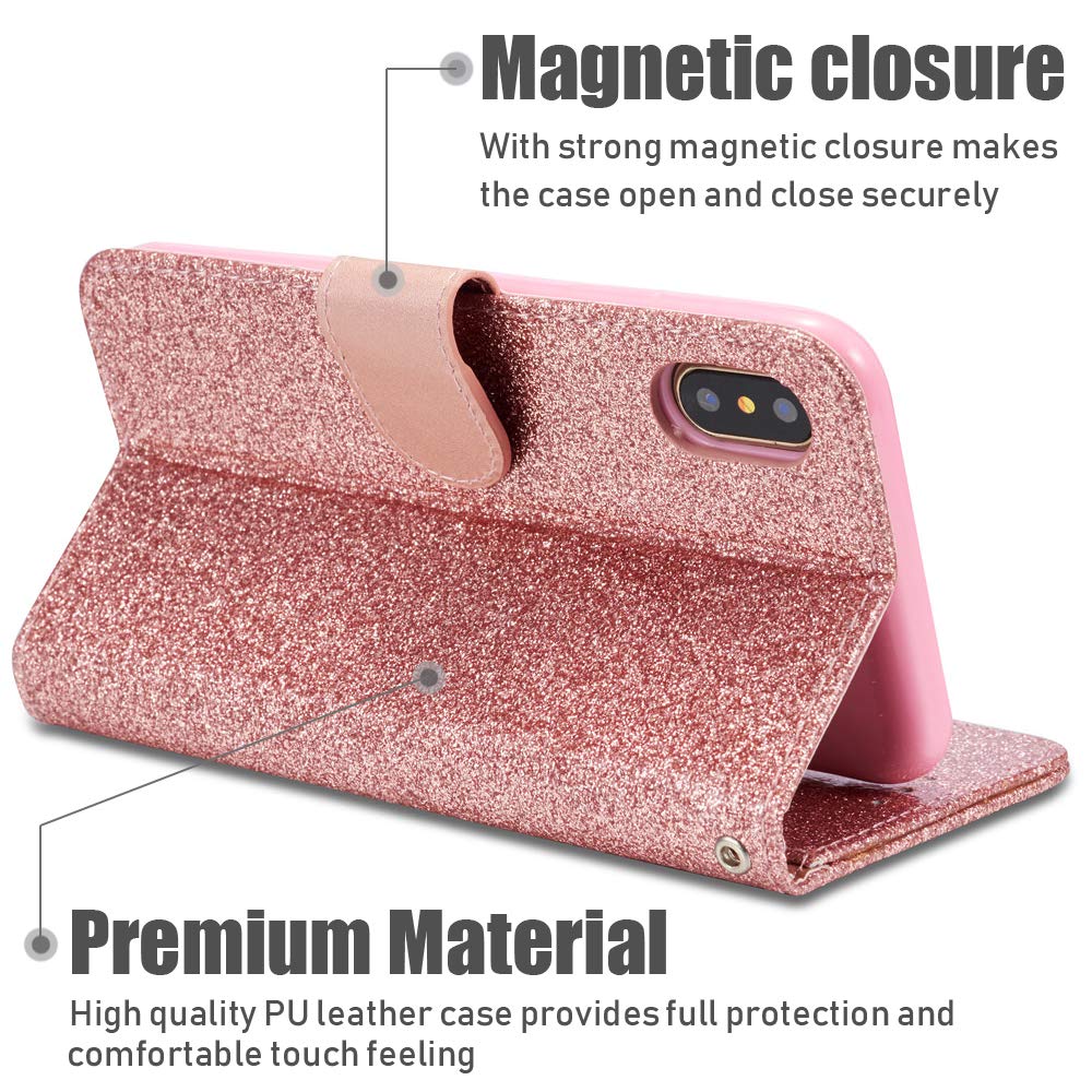 QLTYPRI Custodia per iPhone XR, Custodia a portafoglio in pelle opaca