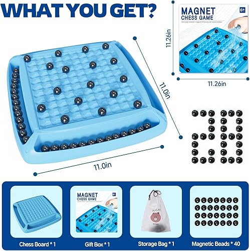 Miniatura 2 de Juego de imán, juego de mesa magnético, juegos familiares para niños y adultos, juego de mesa de ajedrez para noche de juegos de 2 a 4 jugadores