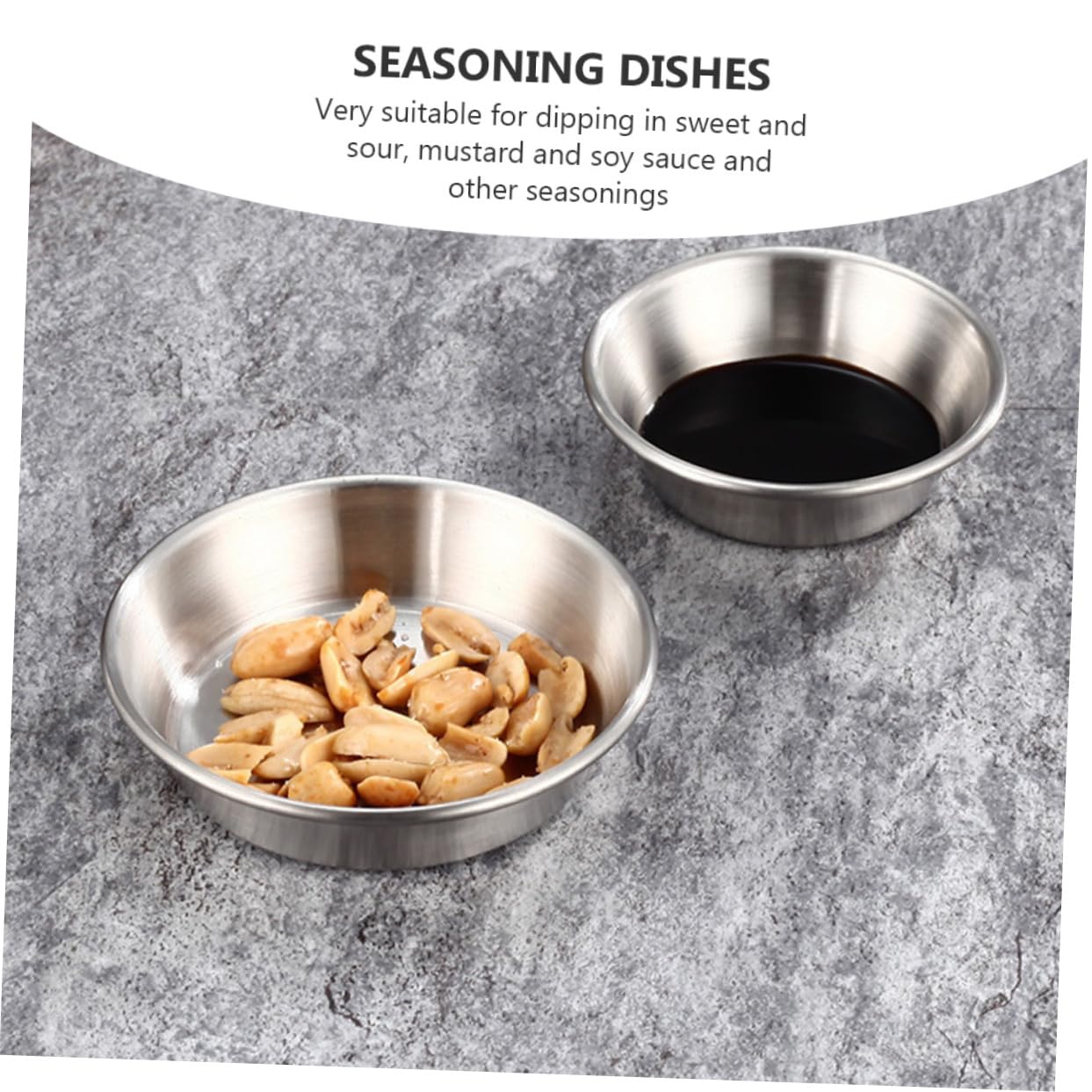 STOBAZA Practical 4 Pack Stainless Steel Sauce Dishes Versatile for Seasonings Condiments Appetizers Nuts Spices Ketchup Mustard