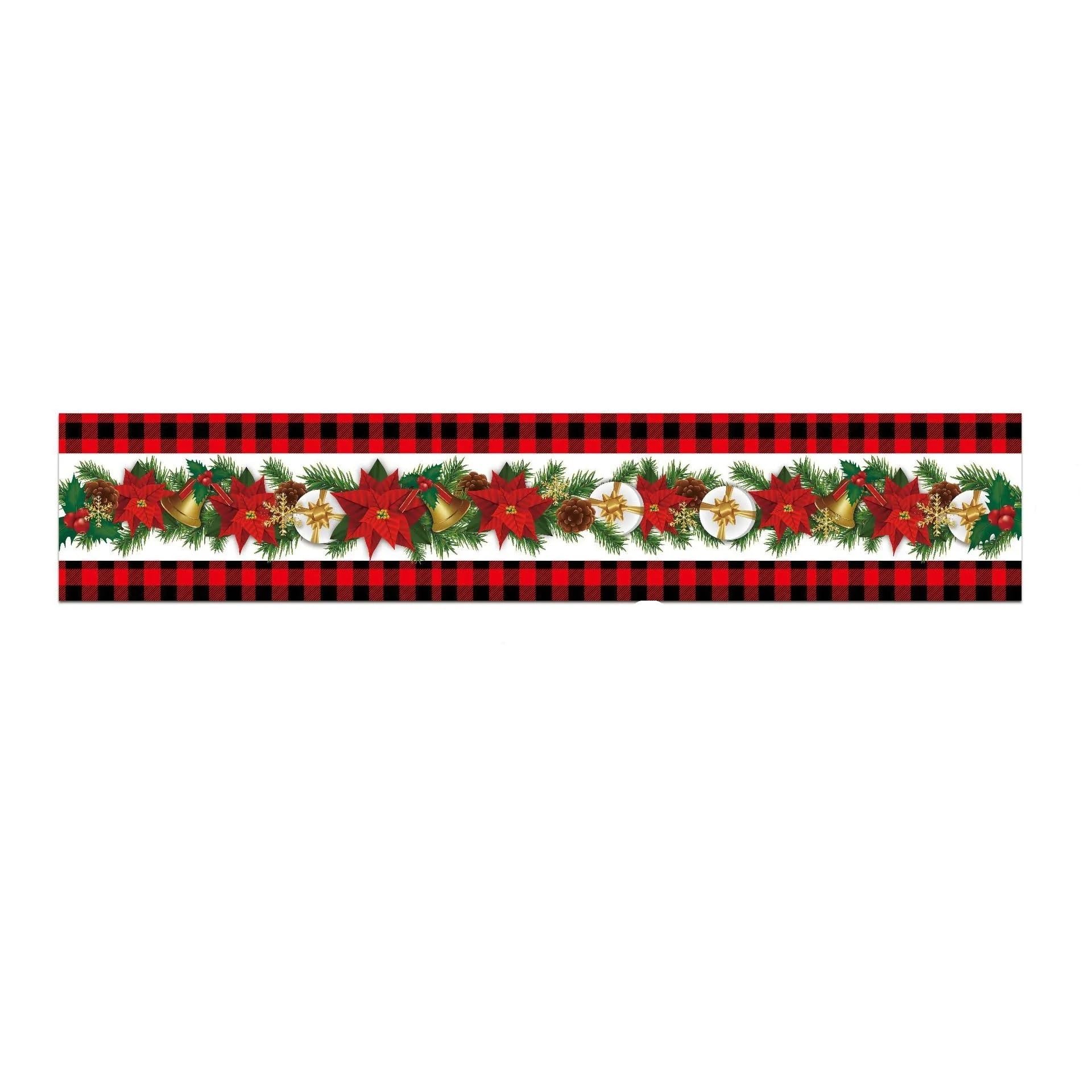 BTGYTTKL Checkered Tablecloth 180CM Tablecloth Polyester Rectangular Snowflake Table Cover For Navidad Dinner Decoration Supplies