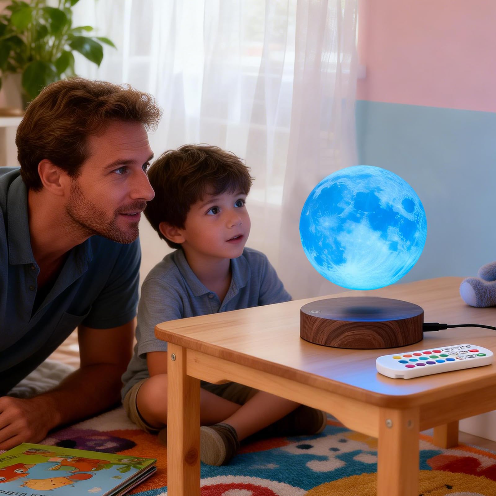 Lampada lunare levitante,Lampada lunare galleggiante 3D LED Magnetico, Regali di Natale per Bambini Lover Friends Office Home Decor-6inch