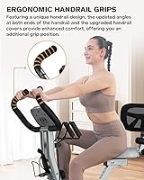 Vista 3 de pooboo Folding Exercise Bike, Foldable Upright Stationary Bike, Indoor Cycling Magnetic X-Bike with 8-Level Adjustable Resistance, 6.6 LBS Flywheel
