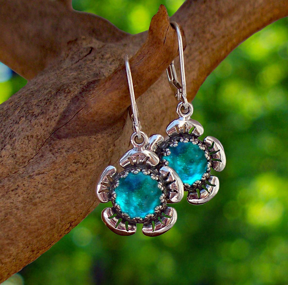 Bottled Up DesignsHandmade Bloom Once More Earrings, Recycled Vintage Mason  Jar, Sterling Silver, Eco Friendly, Made in USA, Birthday Gifts, Mothers