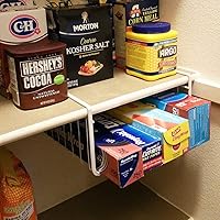 Vista 5 de Modern Home Cestas de almacenamiento de alambre para debajo del estante, organizador colgante para gabinete, despensa o armario, cesta de metal