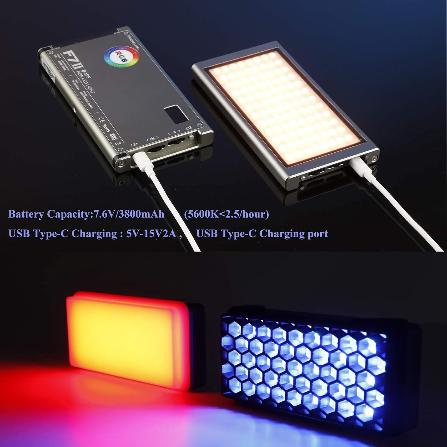 Bеѕt Cуbеr Mоndау 🔥 Falcon Eyes F7 II RGB On Camera Video Light 12W 2500K-9000K with Softbox and Magic Arm,Mobile App Control,CRI 96+,HSI/RGB/LEE/Rosco Mode