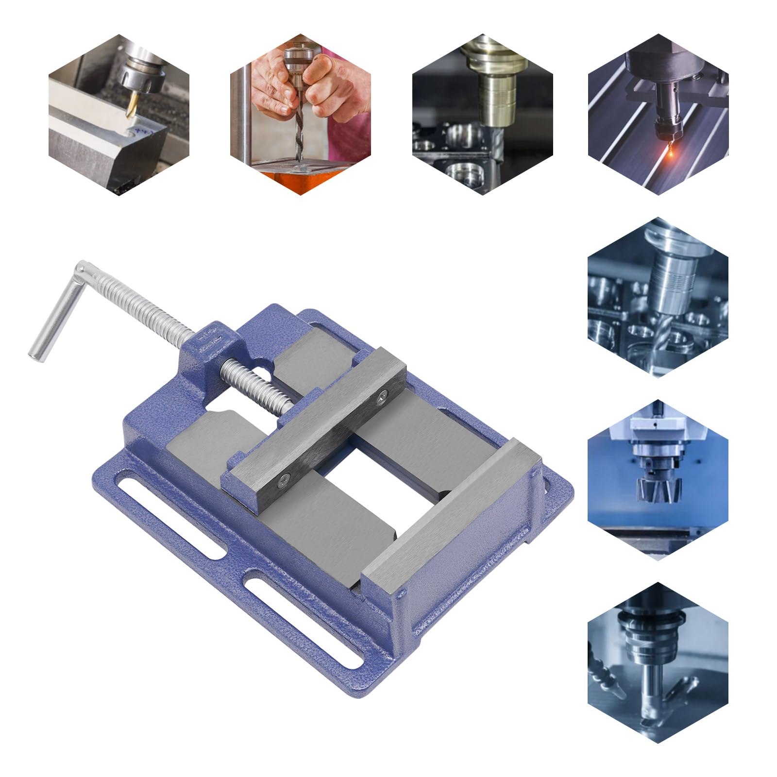 Morsa per macchine da 5 pollici, 100 mm, morsa colonnare, morsa da tavolo, morsa per fresatrici da officina