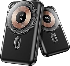 2 Pezzi, Power Bank Portatile 10000mAh, 15W Batteria Esterna Wireless Magnetica, Mini Power Bank USB-C PD 22.5W Carica Veloce, Batteria Esterna per iPhone 16/15/14/Pro/Plus