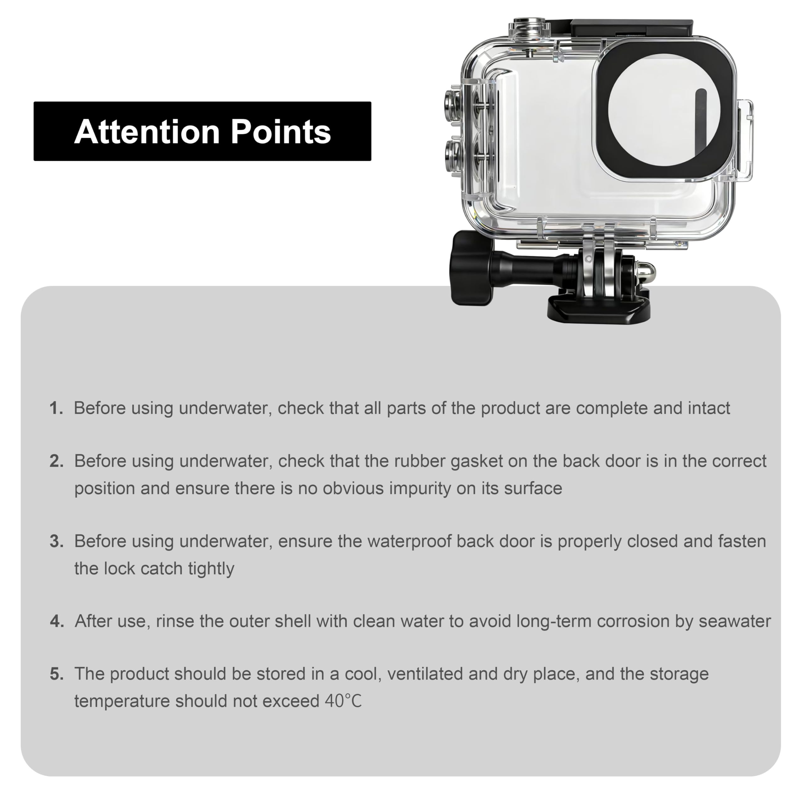 FitStill Wodoszczelna obudowa do Insta 360 go Ultra, 50 m / 164 ft, obudowa ochronna przed nurkowaniem, można zainstalować kamerę Go Ultra i jej moduł rozszerzający, ochrona przed kurzem, akcesoria Go