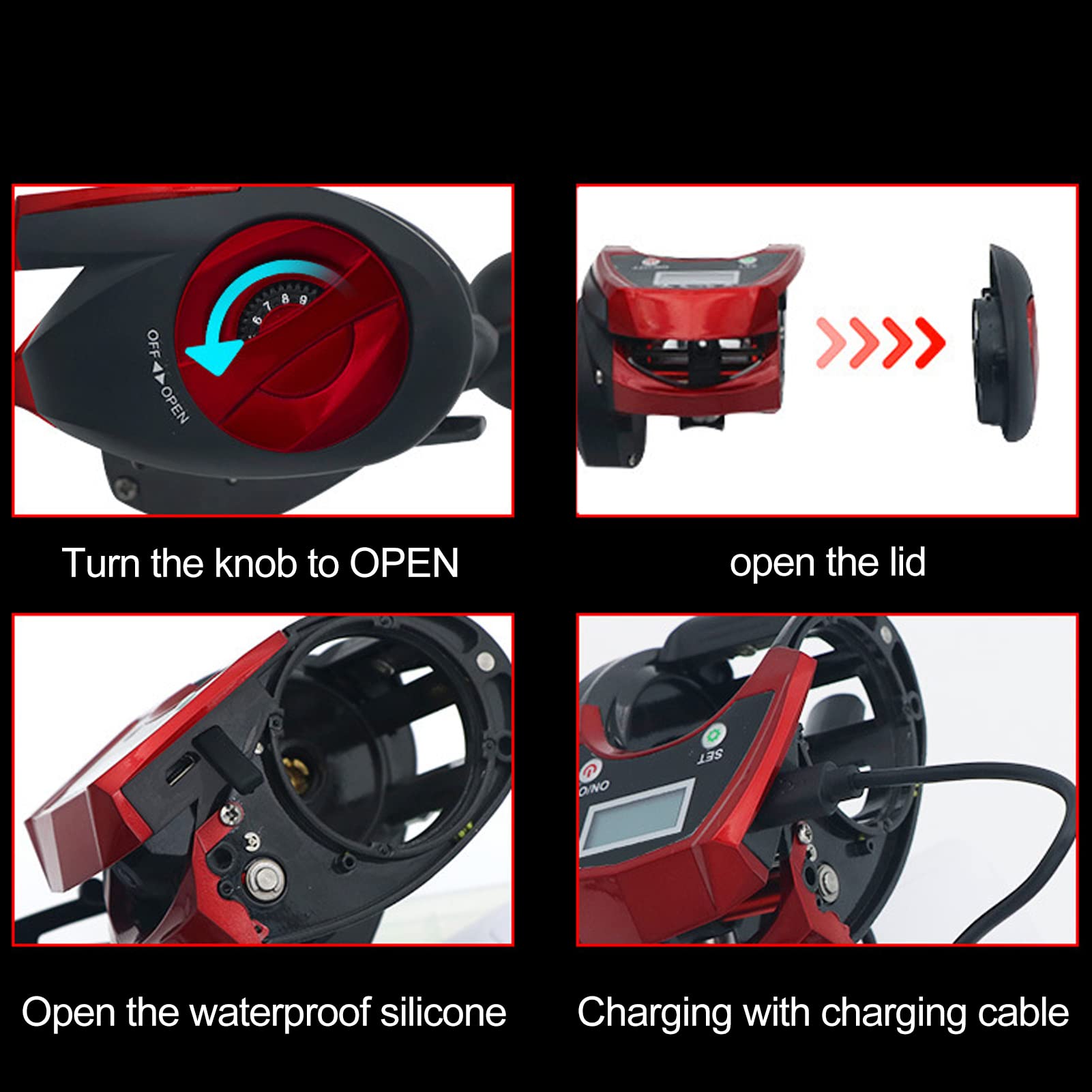 電動リール デジタルディスプレイ ゴールド 並行輸入品】 電子釣りリール デジタルディスプレイ付き 深さ