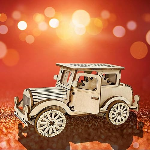 Miniatura 5 de Wetufin - Rompecabezas de madera 3D para adultos, rompecabezas de madera 3D estilo coche vintage, regalo para Navidad, amigos, familiares, familias,