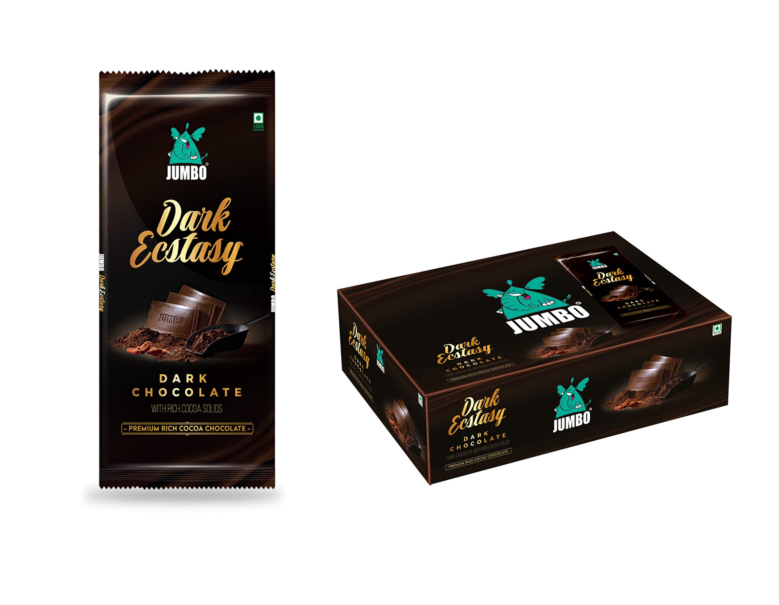 Buy Jumbo 34gms Dark Chocolate, Premium Rich Cocoa Butter Dark Ecstasy