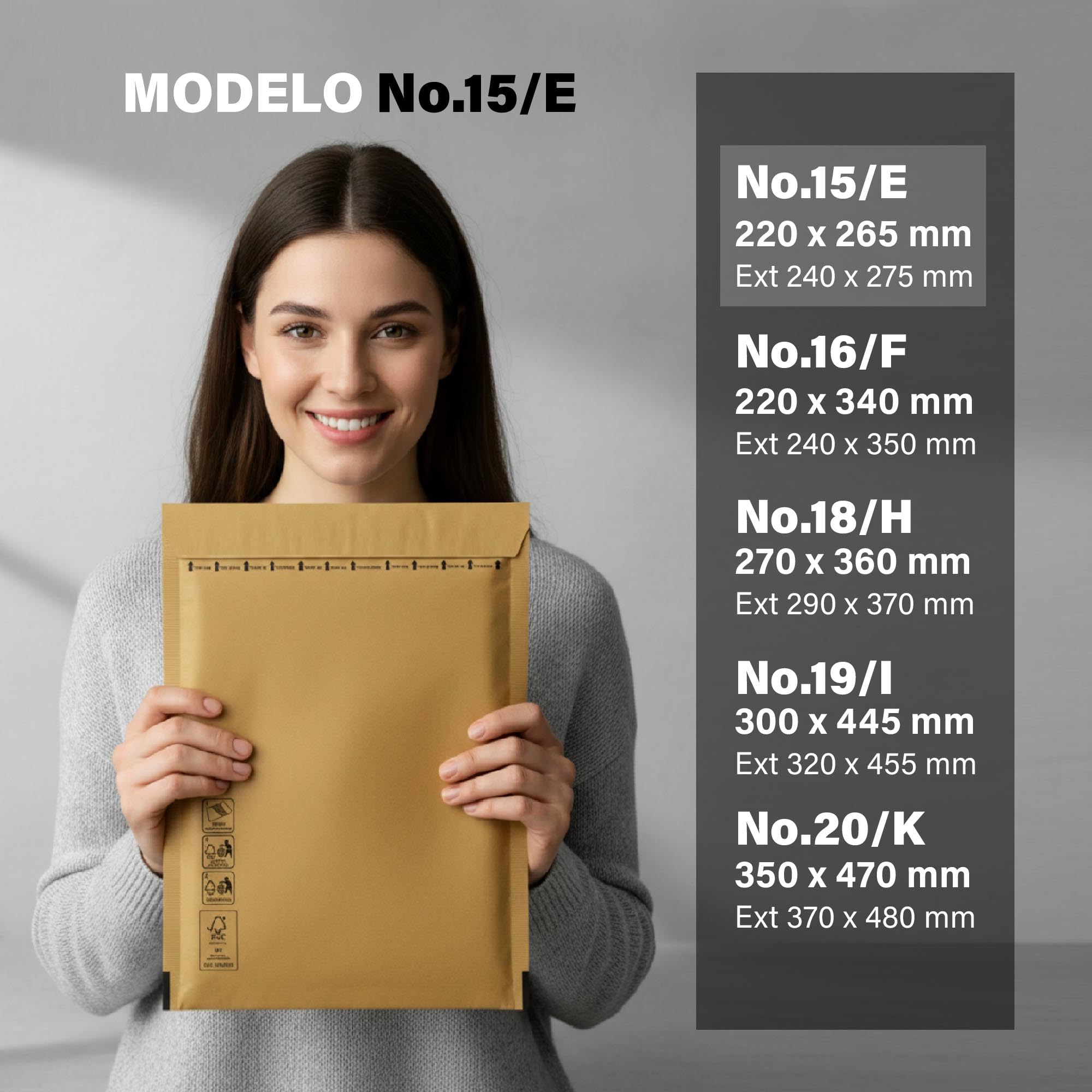 TIENDA EURASIA – Pack de Sobres Acolchados | Kraft Marrón Claro | Interior con Burbujas | Cierre Auto-Adhesivo | Sobres para Envíos Seguros y Protección de Productos (Pack 100 Uds - 220x265 mm)