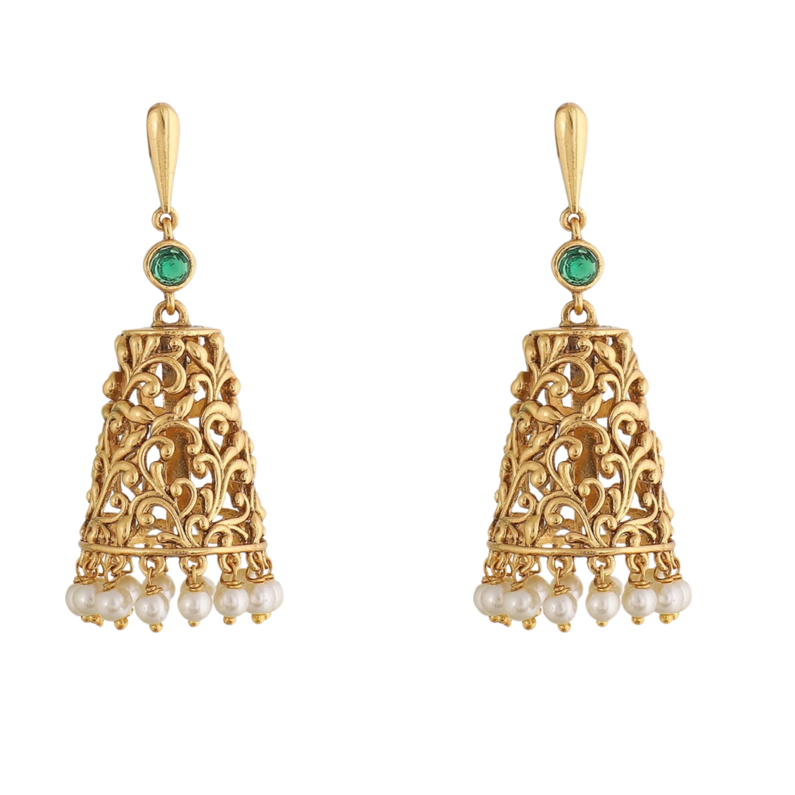 Tarinika Antique Gold Plated Thales Greek Jhumka Earrings - Indian Earrings for Women and Girls Perfect for Ethnic Occasions | Traditional Indian Earrings | 1 Year Warranty* (B0CZD6T9PJ) Amazon Price History, Amazon Price Tracker