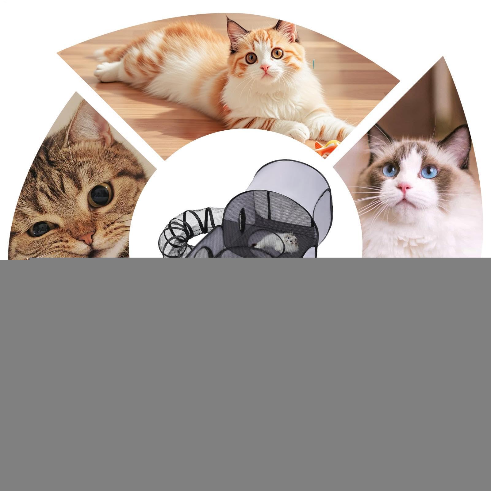 Enclos pour Chat, avec Tente de Jeu, Pliable, avec Jouet interactif et de Mouvement, pour Chiots, Chiens et Petits Animaux, intérieur et extérieur, Voyage